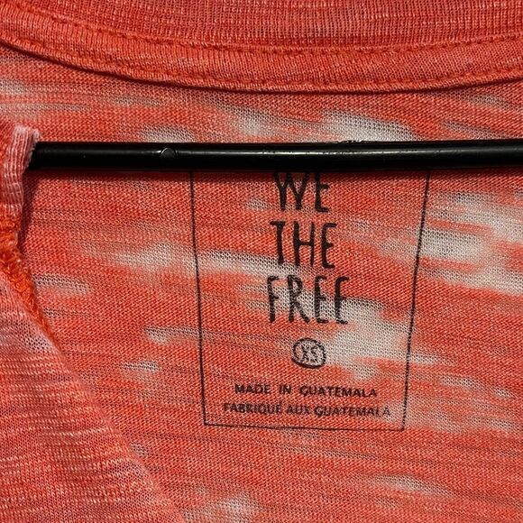 Free People Burnt Orange Maddie Short Sleeve V Neck Top Size XS - Picture 3 of 9